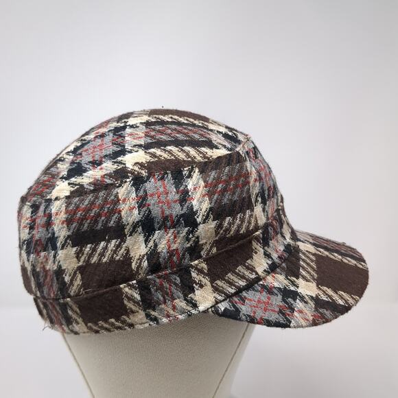 Unbranded Fitted Cadet Army Cap Hat Multicolor One Size Plaid Blank - Picture 5 of 9